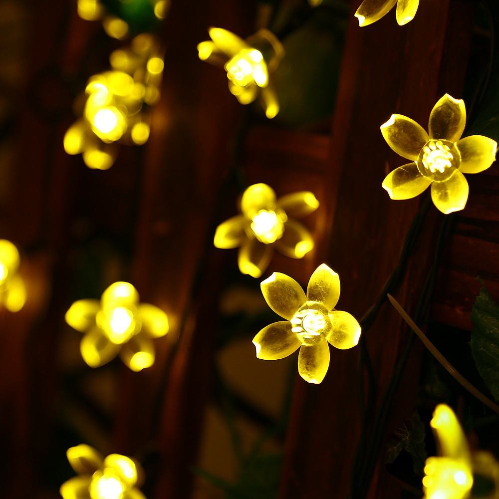 10/20M Cherry Blossom Garland Fairy Lights Indoor Christmas Decoration String Lights 200LED for Wedding Pink Party Decorations