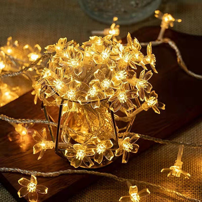 10/20M Cherry Blossom Garland Fairy Lights Indoor Christmas Decoration String Lights 200LED for Wedding Pink Party Decorations