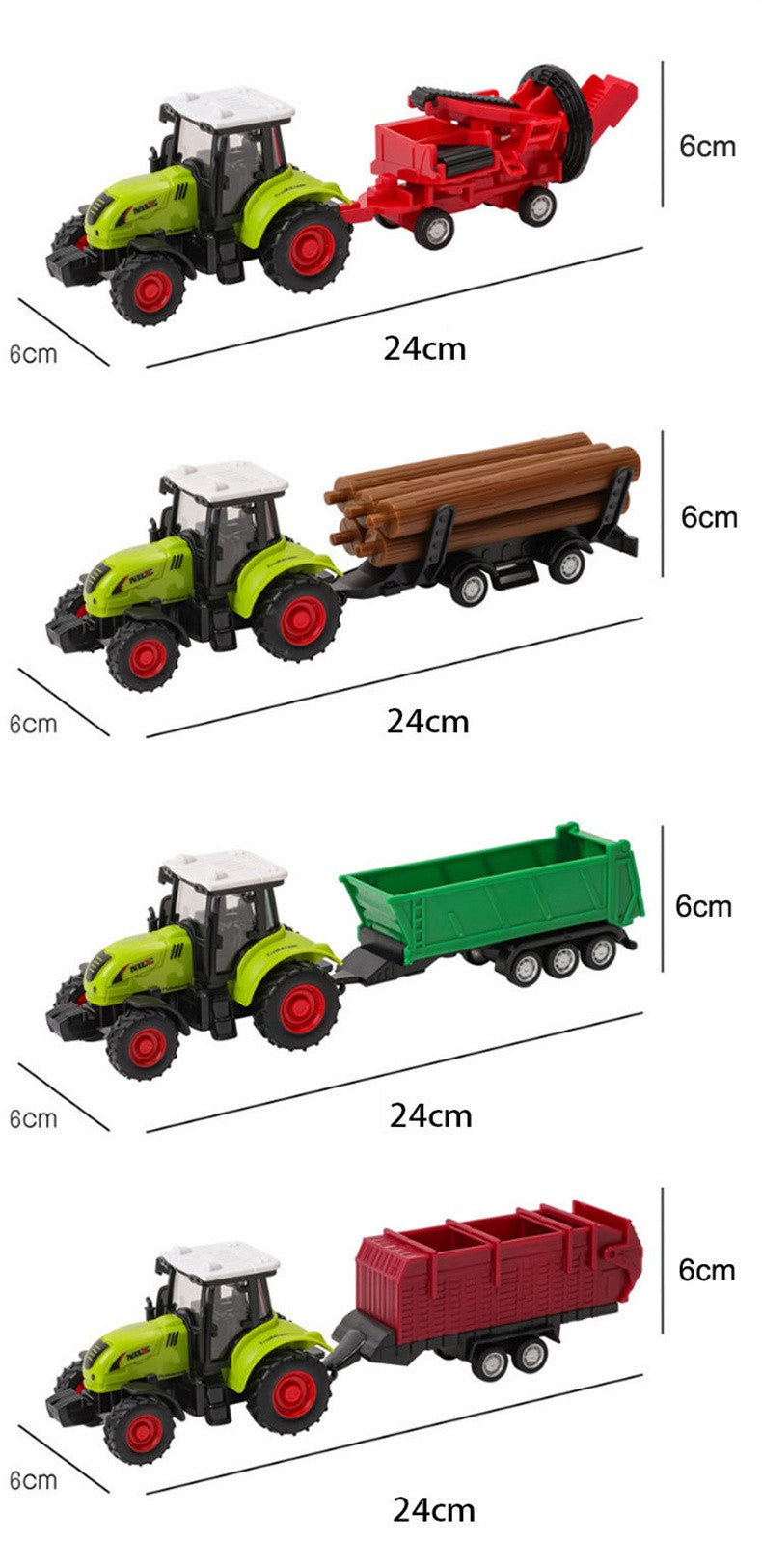 Farm Tractor Truck Tractor Inertia Car Transport Pulverizer Model Baby Car Boy Toy Engineering Car Childrens Educational Toys