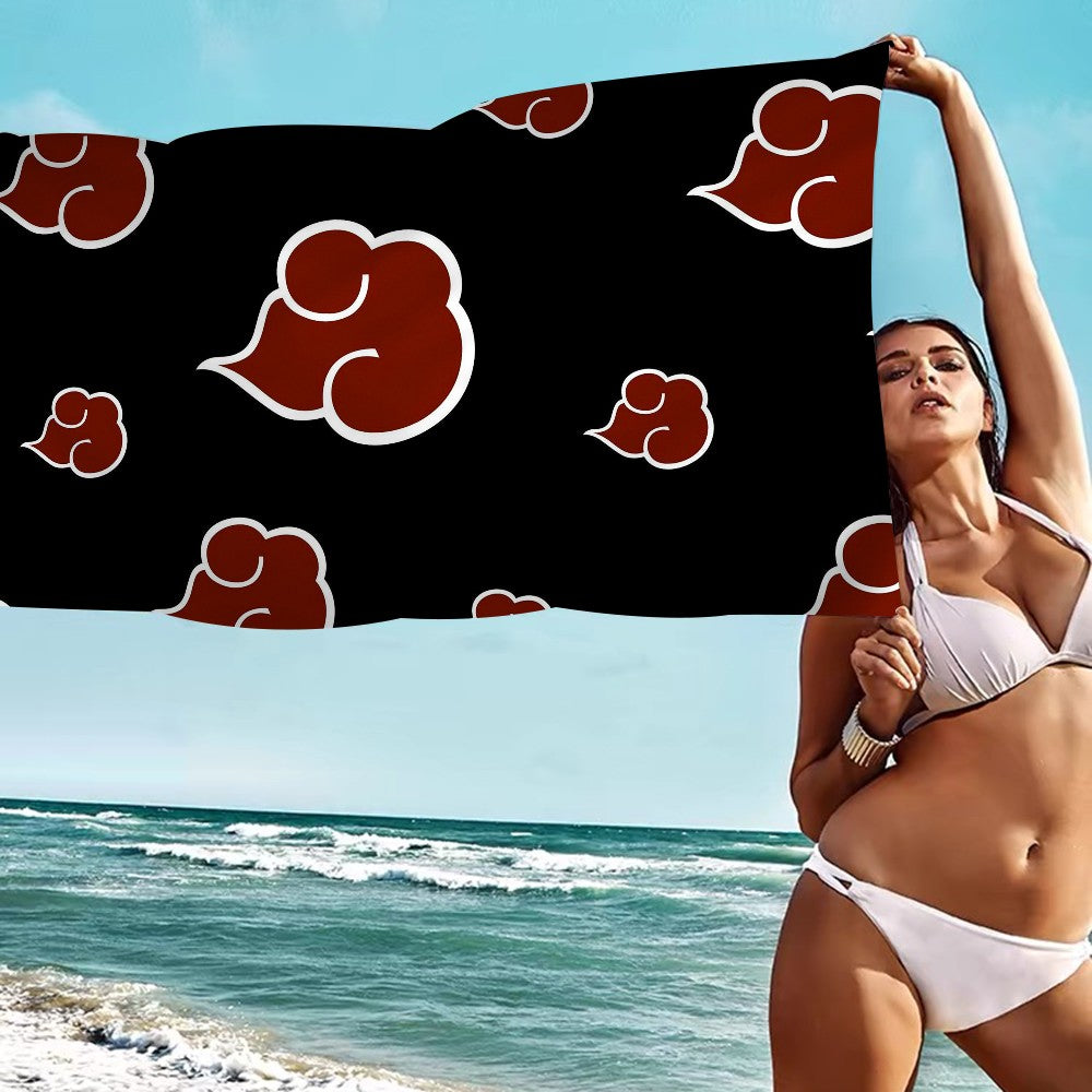 N-Naruto A-Akatsuki Anime Beach Swimming Towel Soft Absorbent Washcloth Children's Gifts for Kids Travel Camping Gym