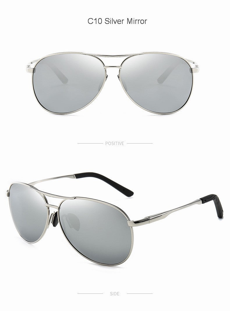Óculos de Sol Polarizados Masculinos com Armação de Metal para Aviação Cores Variadas Óculos de Sol Masculino Piloto Visão Noturna e Diurna para Dirigir
