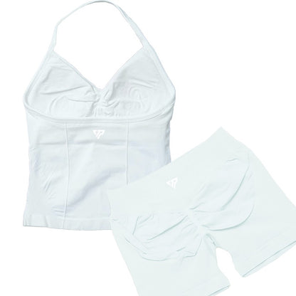 Women's Sports Gym 2-piece Set Vest High Waist Seamless Shorts Gym Wear Sportswear Essential for Workout