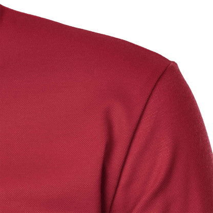 Men's short-sleeved stand-up collar top casual fashion daily solid color short-sleeved stand-up collar T-shirt casual top