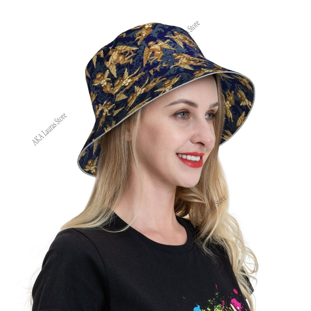 Angel Reflective Bucket Hat Summer Hats Fisherman Hat Foldable Women Men Sunscreen Shade Caps