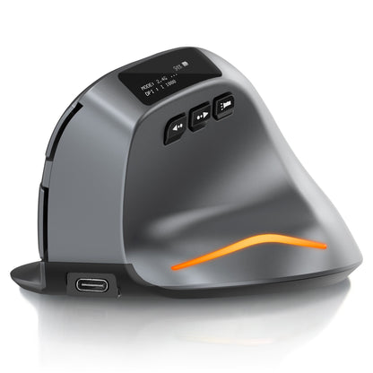 Lefon Bluetooth Mouse Vertical Sem Fio Ergonômico com Tela OLED RGB USB Mouse Óptico Recarregável para PC Laptop Gamer