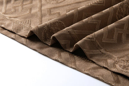 2024 Summer Ice Silk Men's Jacquard Short Sleeve T-shirt High end Brand Fashion Jacquard Cool Breathable Casual Round Neck Top