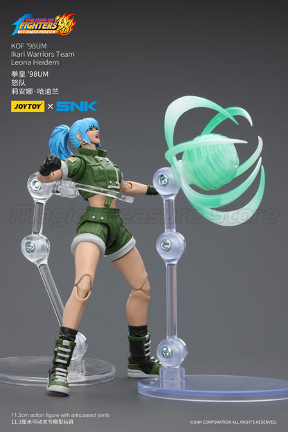 ?MT?JOYTOY Boneco de Ação 1/18 SNK KOF'98UM Ikari Warriors Team Ralf Jones Clark Still Leona Heidern Modelo de Brinquedo Presente