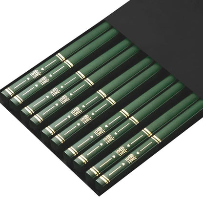 5 Pares de Hashis Japoneses Chineses Sushi Antiderrapantes Reutilizáveis de Metal Conjunto de Hashis Coreanos Conjunto de Talheres de Liga Saudável