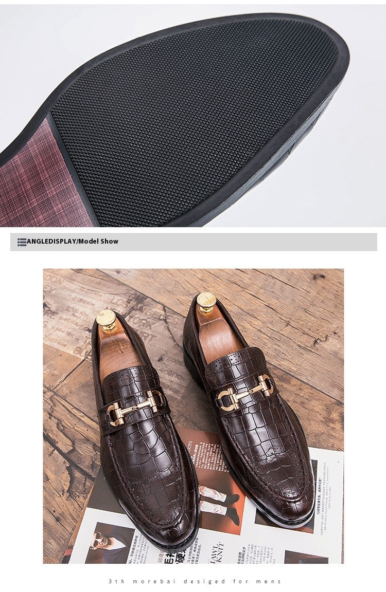 Autumn Brock leather men's head layer cowhide British Korean version breathable business dress casual wedding leather shoes