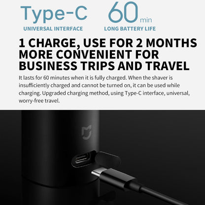 XIAOMI MIJIA S500 Electric Shaver Dry Wet Shaving Triple Blade Trimmer Beard Floating Head Men's Shaver Electric Razors Machine