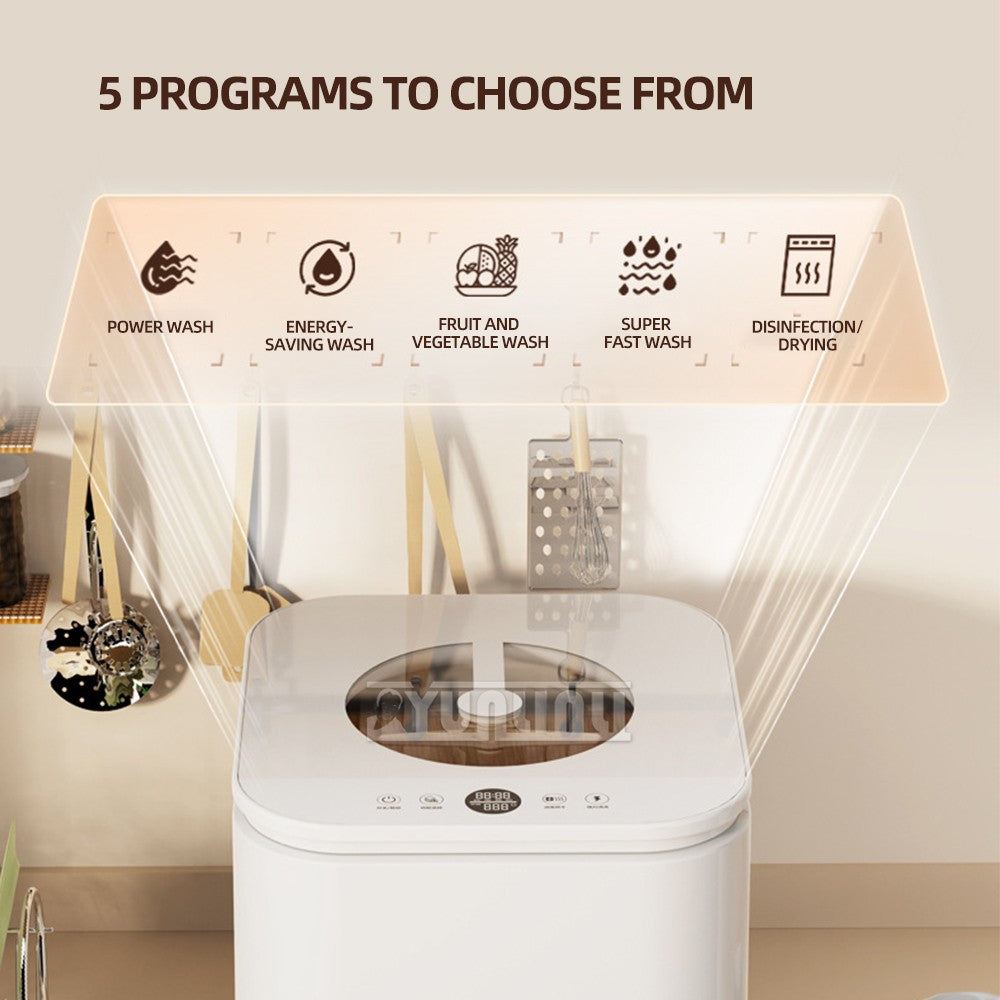 Intelligent Kitchen Dishwasher, Mini Fully Automatic Disinfection Cabinet Bowl Dishes Dishes Intelligent