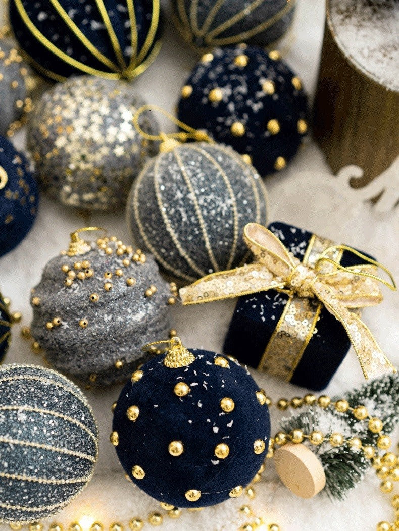 Christmas Ball Painted Ball Golden Silvery Champagne Glitter Stars Christmas Tree Hanging Window Decoration Small Gifts Toys