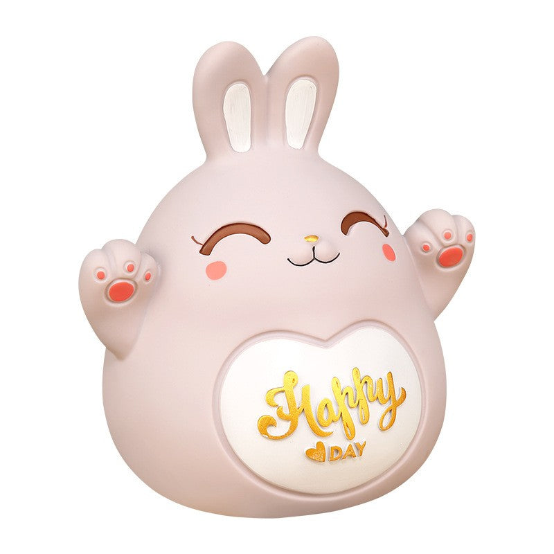 Cartoon Rabbit Piggy Bank Home Living Room Bedroom Ornament Children's Gift Vinyl Anti-fall Piggy Bank Home Accessories