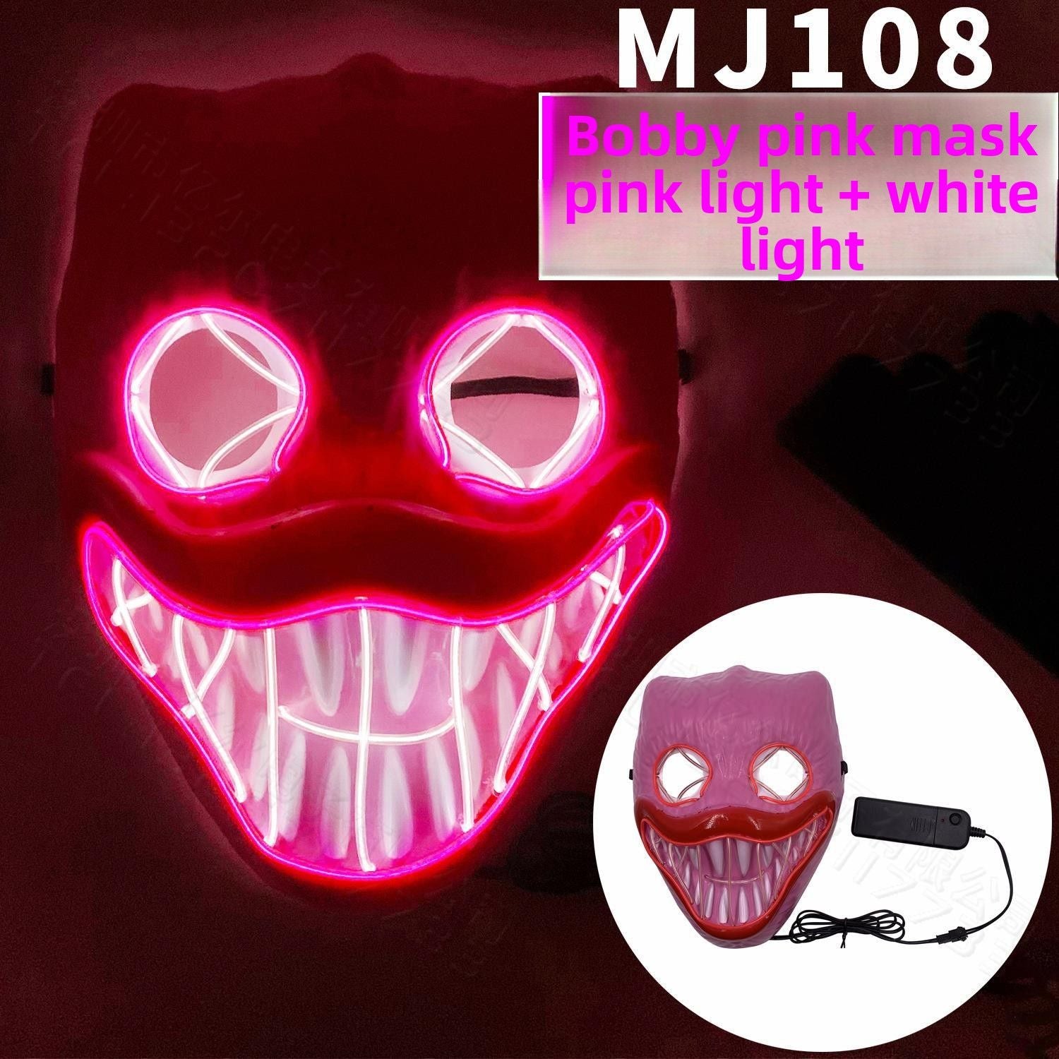Luminous Mask Halloween Face Mask Poppy Playtime Atmosphere Prop Game Time Sausage Mouth Monster