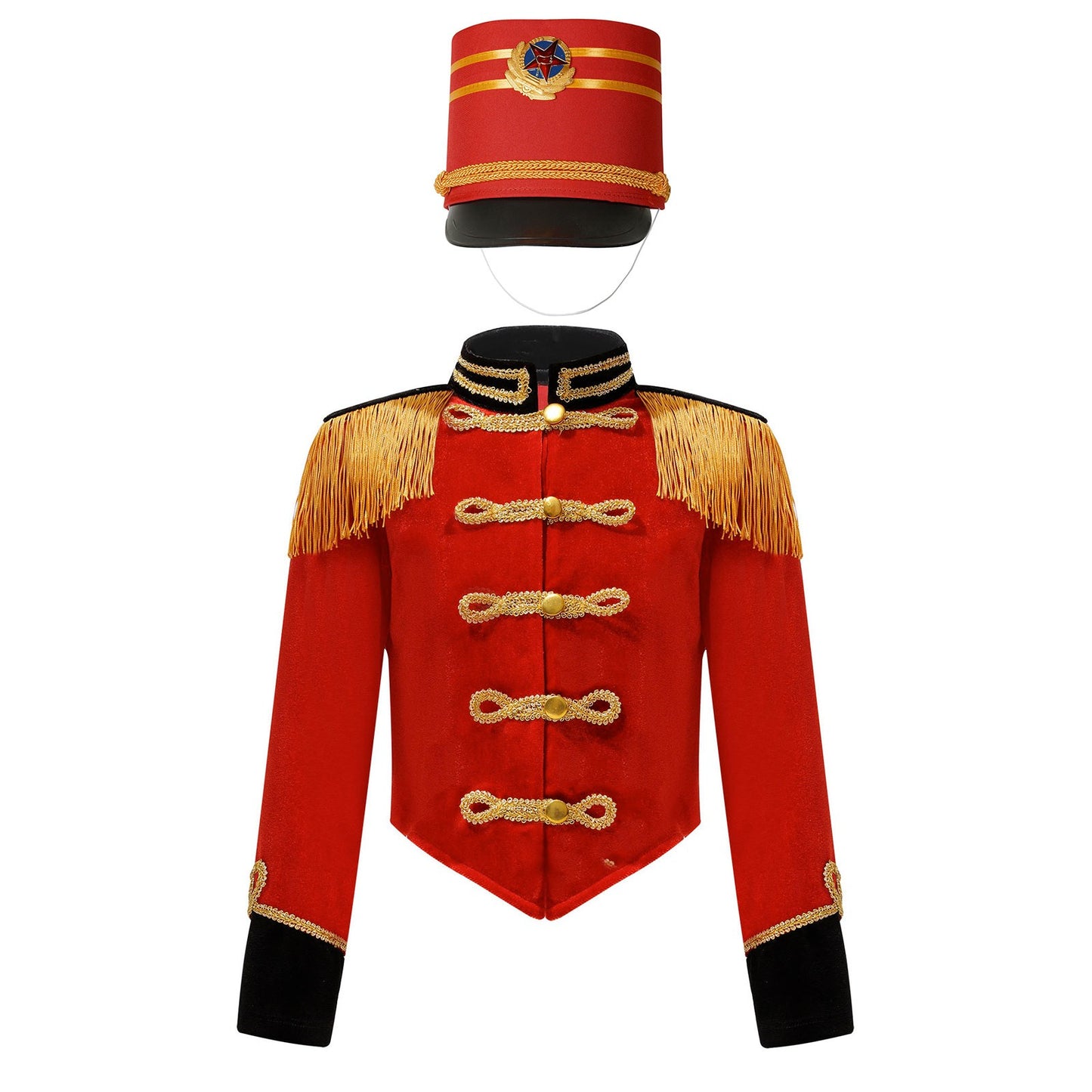 Girls Boys Marching Band Costume Outfits Circus Ringmaster Jacket Coat Team Performance Drummer Drum Major Uniform with Hat Sets
