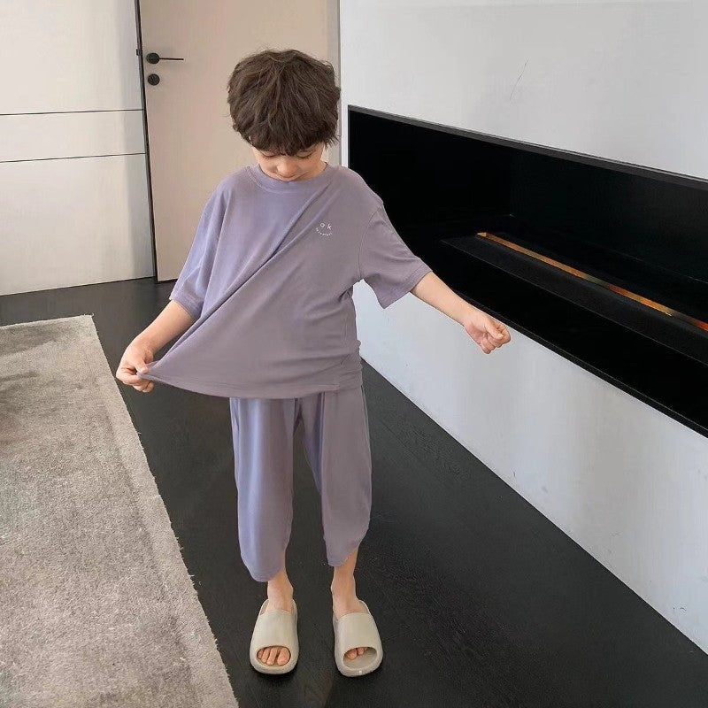 1-6 Years Solid Color Baby Clothes Set Summer Modal Newborn Baby Boys Girls Clothes 2PCS Baby Pajamas Unisex Kids Clothing Sets