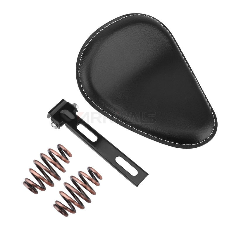 Assento de selim de couro de motocicleta retrô preto de couro solo para Harley Custom Chopper Bobber Honda Yamaha Kawasaki Suzuki