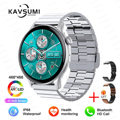 Smartwatch Feminino 2025 NFC Amoled HD GPS Monitor Cardíaco Bluetooth Ligações à Prova D'Água Para Mulheres Presente