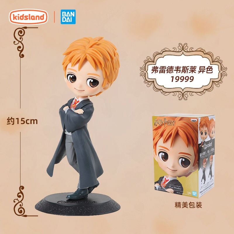 14cm Original Bandai Q Posket Harry Potter Series Versão Personagem Draco Malfoy Hermione Action Figure Anime Colecionável Bonecas Infantis