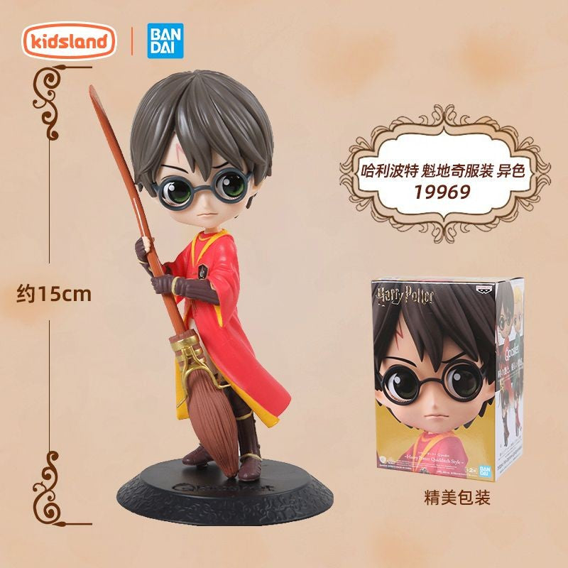 14cm Original Bandai Q Posket Harry Potter Series Versão Personagem Draco Malfoy Hermione Action Figure Anime Colecionável Bonecas Infantis