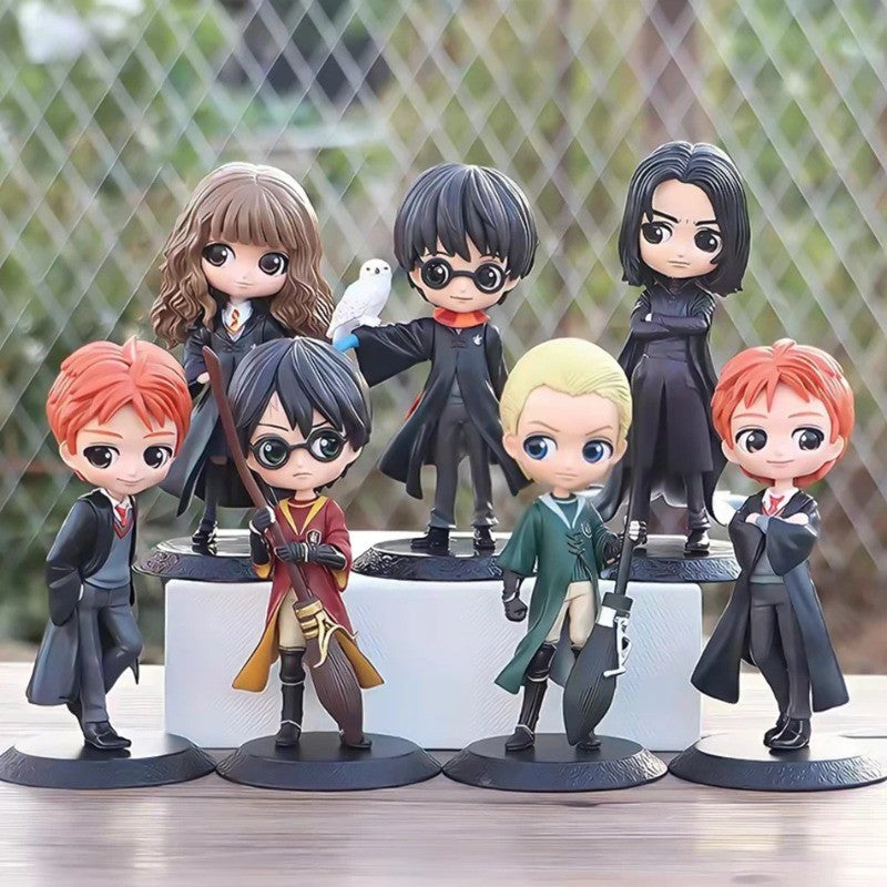 Enfeite de mesa da série Harry Potter, brinquedo modelo, boneco de ação, estátua modelo versão Kawaii Q, periféricos de anime para decoração