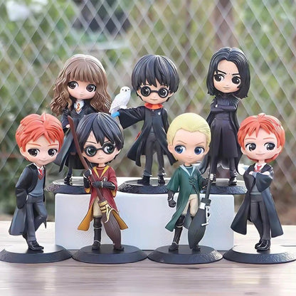 Enfeite de mesa da série Harry Potter, brinquedo modelo, boneco de ação, estátua modelo versão Kawaii Q, periféricos de anime para decoração