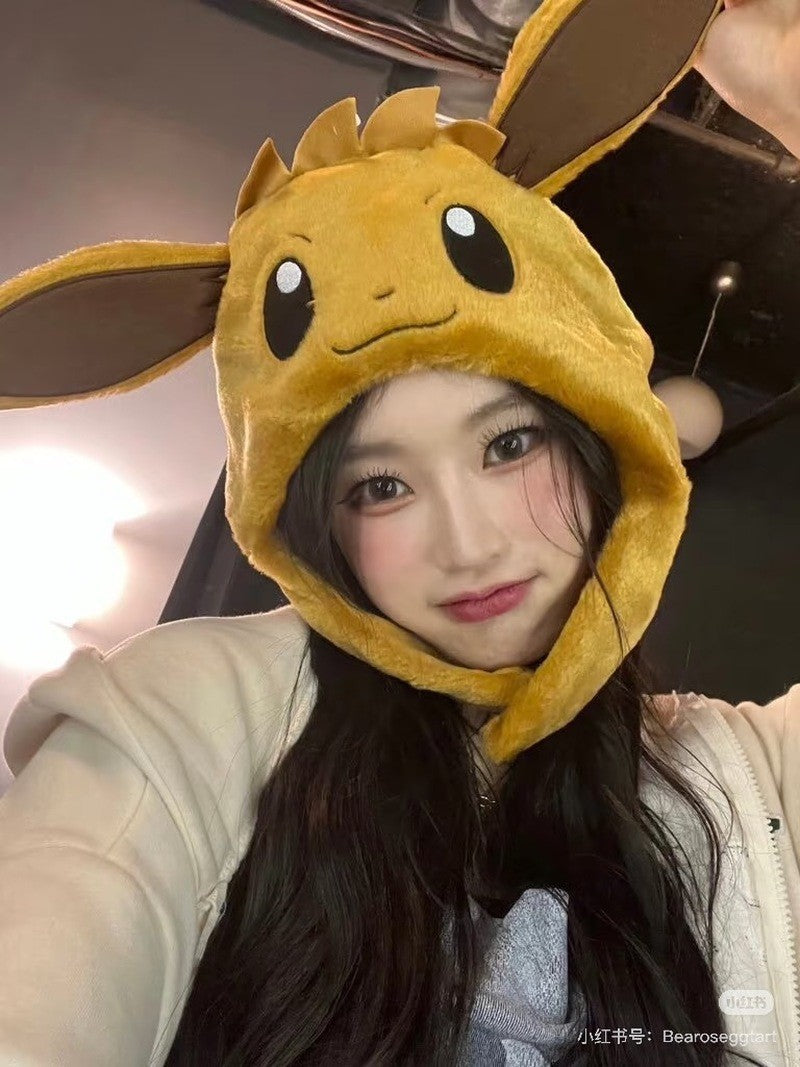 Chapéu De Airbag Pokémon Novo Desenho Animado Bonito, Chapéu Com Orelhas Que Se Movem, Chapéu Quente De Inverno, Presente De Natal Para Crianças