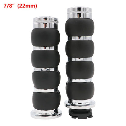 1" 25mm & 7/8'' 22mm Billet Rubber Flame Spike Hand Grips For Harley Honda Kawasaki Suzuki Yamaha  Bikes Cruiser Chopper Custom
