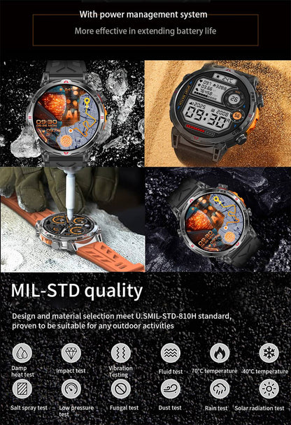 New T-Rex 3 Smart Watch Men GPS Positioning Military 5ATM Waterproof Watch 650mAh Battery Compass Altimeter GPT Assistant Watch
