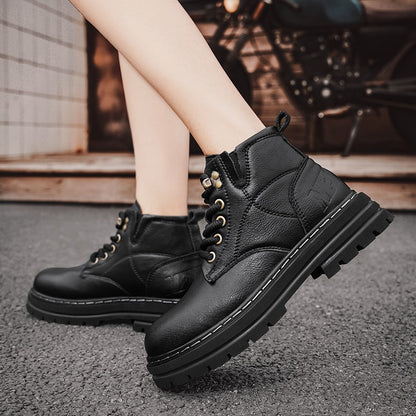 Luxury Brand Men's Lace-Up Shoes Winter Classic Mens High Top Boots Man Korean Version Casual Shoes Male Leather Fashion Boots