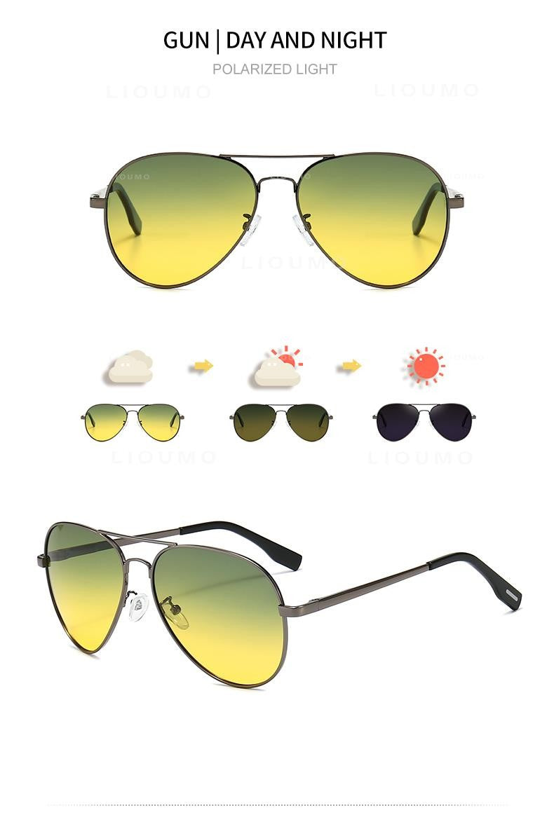 Top Brand Pilot Photochromic  Sunglasses Men Polarized Day Night Driving Glasses Women Chameleon Goggles Unisex sonnenbrille