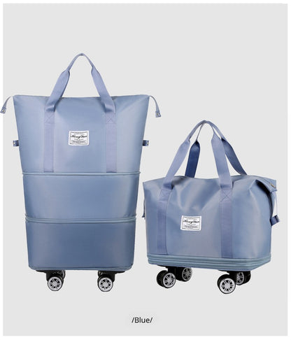Mala expansível com rodízio universal Grande capacidade de armazenamento para separação de itens secos e molhados Bolsa de viagem e fitness leve