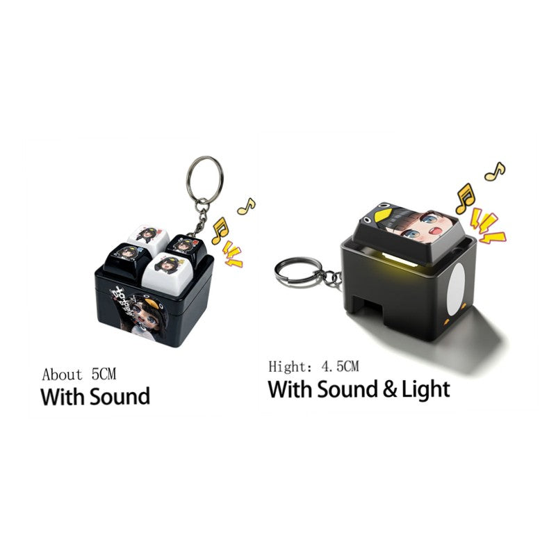 Funny Keychain Keyboard Keychain Press Button Keyring Make Sound Keyrings Goo Goo Gaga Hanging Pendant for Bag