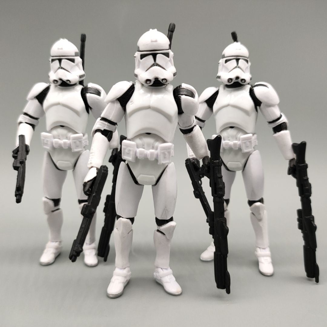 Lote de 3 Bonecos Soltos Star Wars Elite Force 501st 442nd Shadow Utapau Gree Shock Battalion Trooper 3.75" Coleção