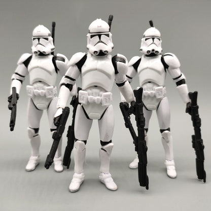 Lote de 3 Bonecos Soltos Star Wars Elite Force 501st 442nd Shadow Utapau Gree Shock Battalion Trooper 3.75" Coleção
