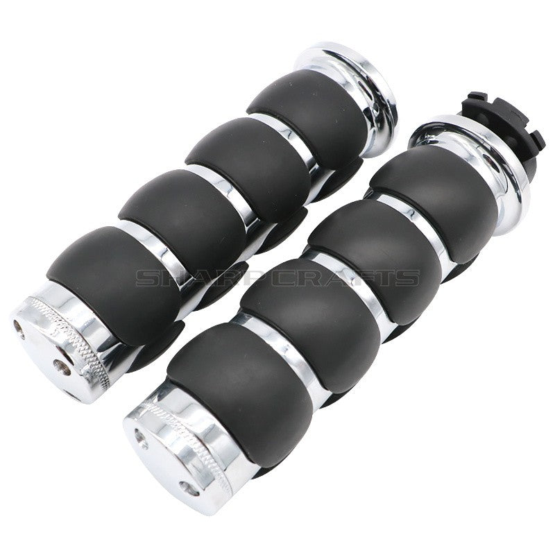1" 25mm & 7/8'' 22mm Billet Rubber Flame Spike Hand Grips For Harley Honda Kawasaki Suzuki Yamaha  Bikes Cruiser Chopper Custom