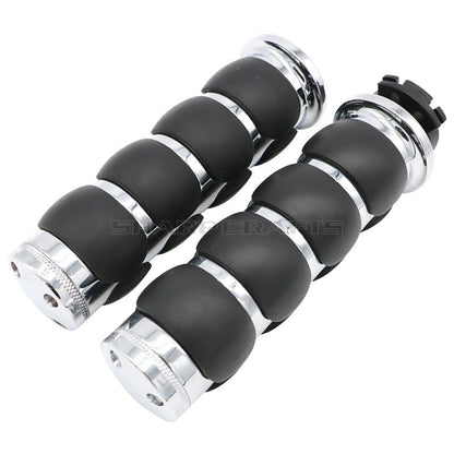 1" 25mm & 7/8'' 22mm Billet Rubber Flame Spike Hand Grips For Harley Honda Kawasaki Suzuki Yamaha  Bikes Cruiser Chopper Custom