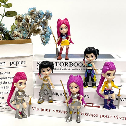 New 10cm 6pcs Random Blind Box Anime K-Pop D-emon H-unters Girl Group RUMI MIRA ZOEY Figure Action Pvc Models Toy Ornament Gifts