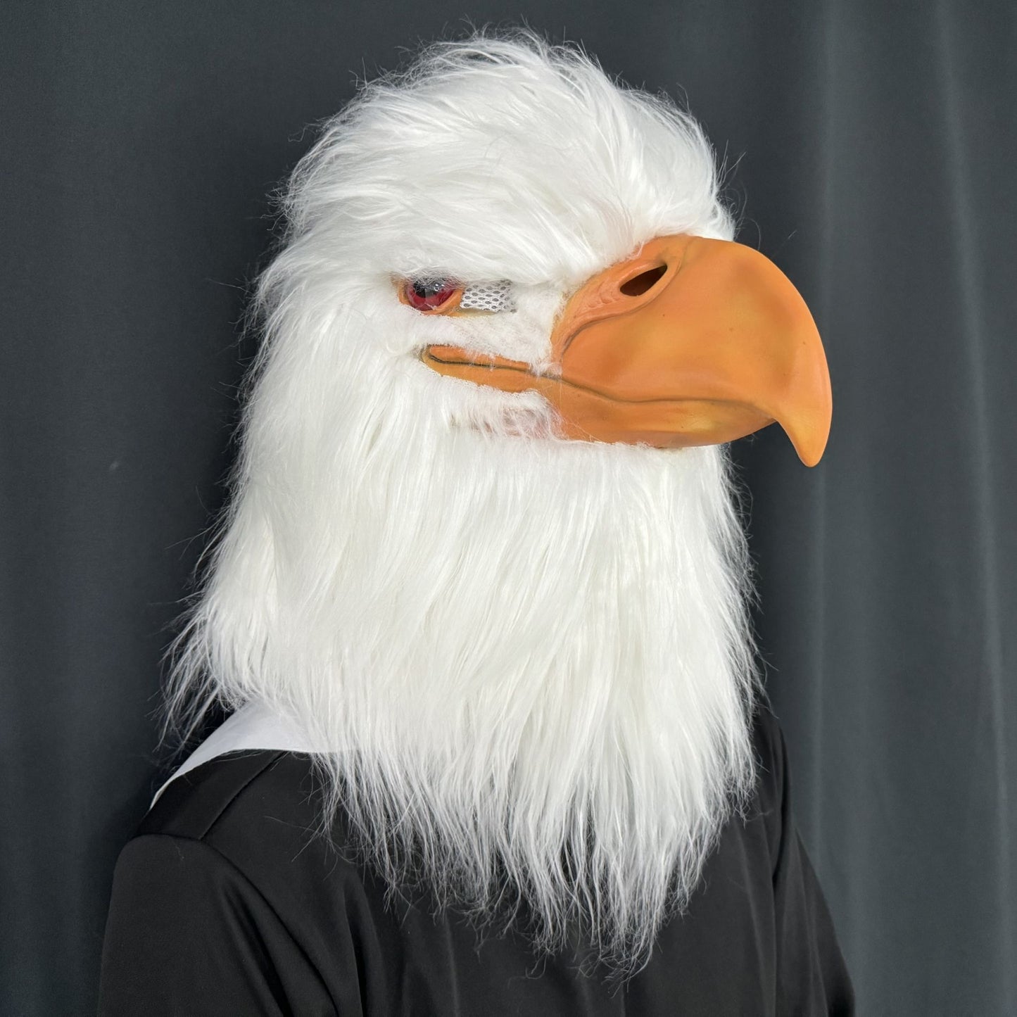 White Eagle Latex Mask – Realistic Bird Head Costume Feathers For Adults Halloween Party Cosplay Animal Prop Masquerade Carnival