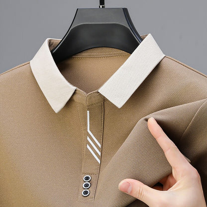 High quality short sleeve men's POLO shirt summer fashionable stripe design soft golf top comfortable ventilate casual T-shirt