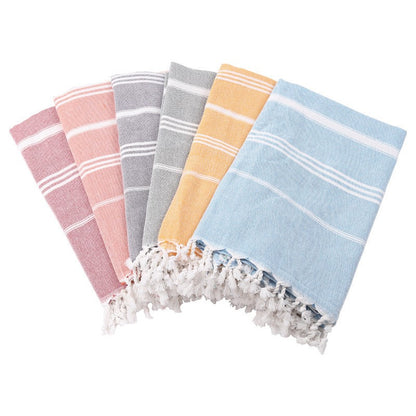 100X180cm oversized tassel Turkish cotton towel, blanket, suitable for bathing, beach,swimming pool, SPA, gym Striped bath towel