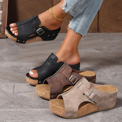 Women Comfortable Platform Sandals Open Toe Wedge Sandals Summer Lightweight New Slippers Fashion Casual Designer Women Shoes