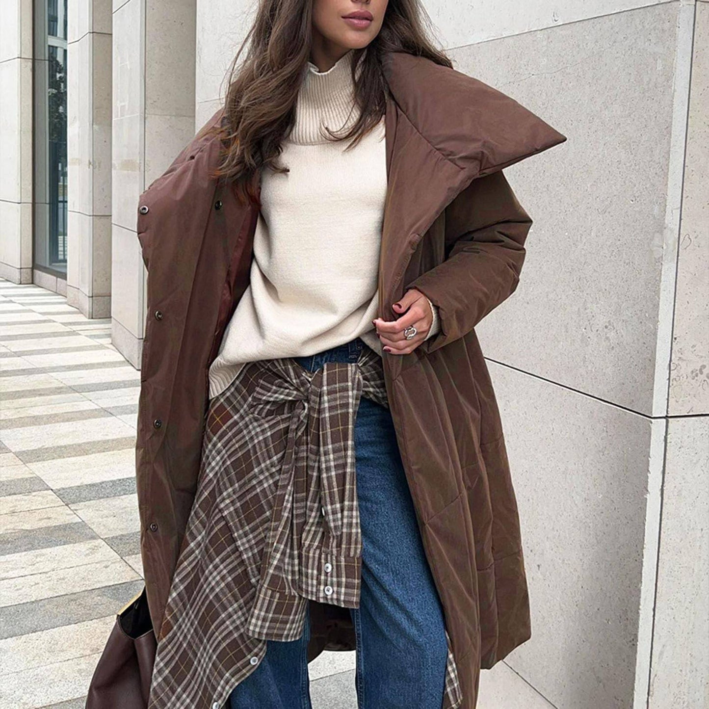 New Winter Women's Large Quilt Cotton Clothes Fashion Loose Long Overcoat Warm Cotton Jacket Female Cold Padded Jacket ?? ????