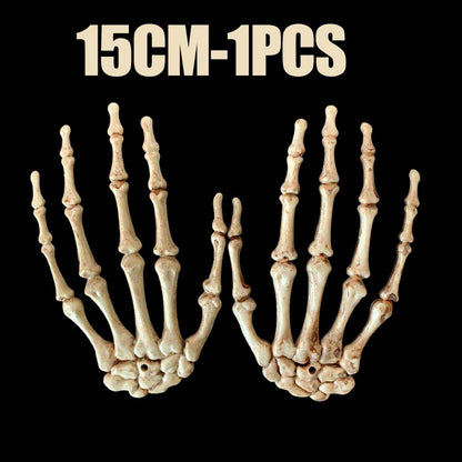 1 Pair Of Halloween Skeleton Hands Haunted House Bar Party Plastic Horror Props Dummy Hands Bones Halloween Scene Decor Supplies