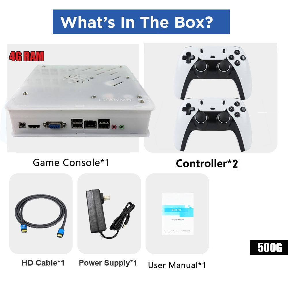 2026 New X8 Retro Game Console 500GB | 70,000+ Games | 60+ Emulators | 4K HD | Plug & Play | PS2 Wii PSP GC N64 Xbox Dual System