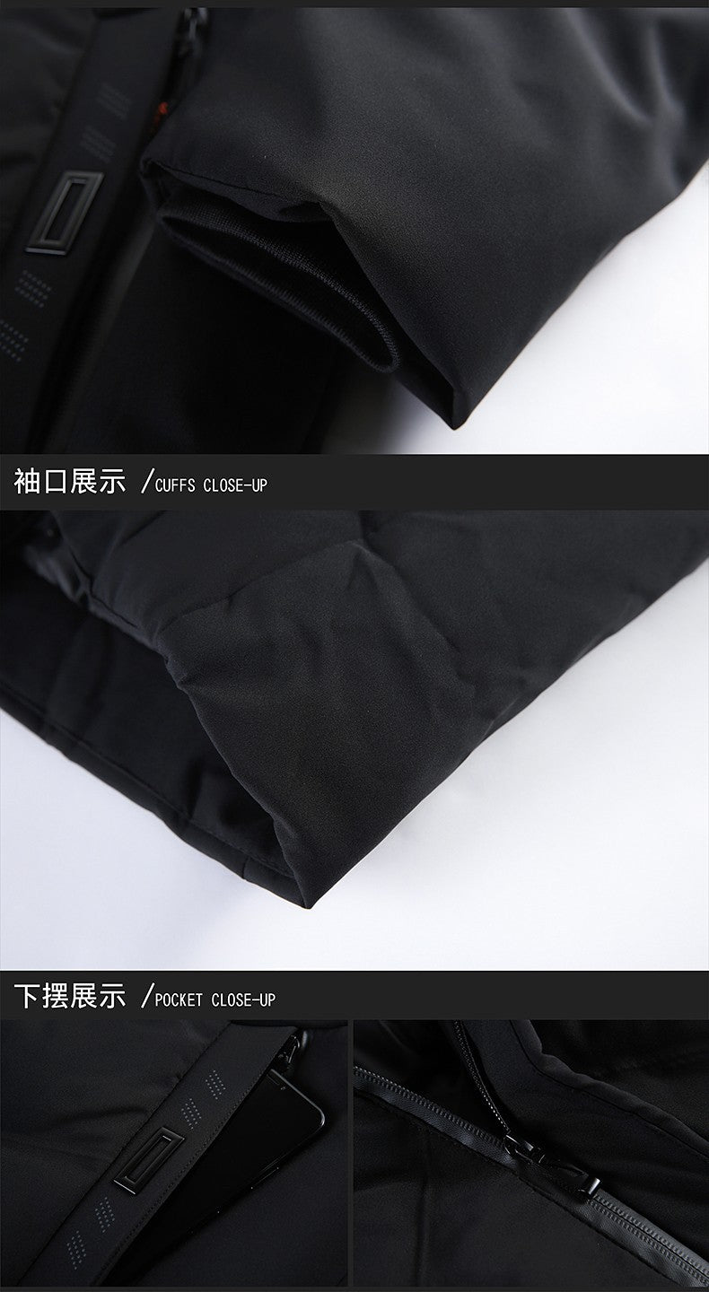 Top Grade Designer New Brand Men Parka Jacket Thick Casual Fashion Windbreaker Hooded Quilted Bubble Coats Long Mens Clothes