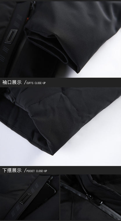 Top Grade Designer New Brand Men Parka Jacket Thick Casual Fashion Windbreaker Hooded Quilted Bubble Coats Long Mens Clothes