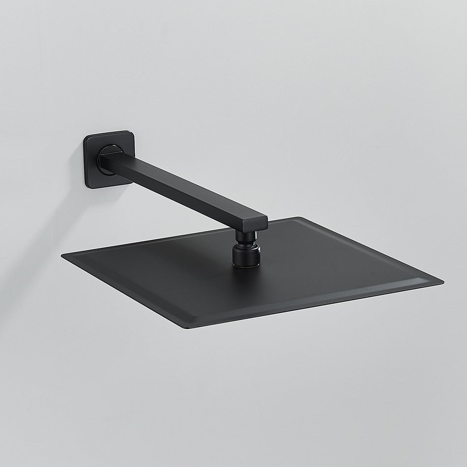 Chuveiro Quadrado de Teto 8"/10"/12" Ultrafino para Banheiro com Braço de Chuveiro Acessórios de Torneira Montado na Parede