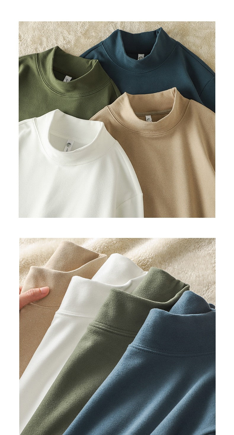 DUKEEN Dralon Mock-Neck Undershirts for Men Winter Long-Sleeve Warm Solid Color Thermal Underwear Top Heavyweight Men's Clothing