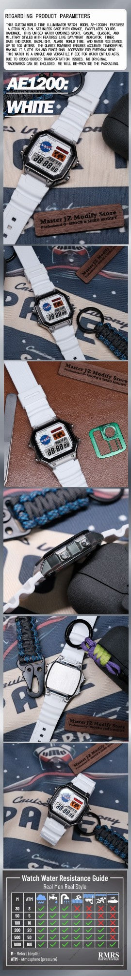 Full Custom AE1200 Royale Watch Mod Kit Watch Unique Customized Digital Military Watch Modification